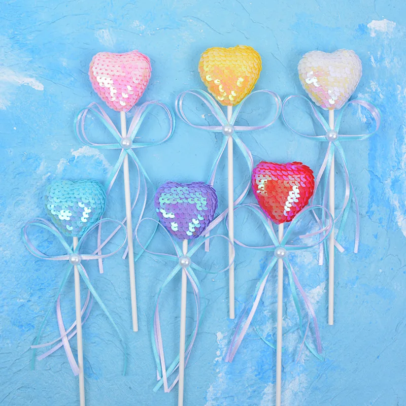 

10pcs/lot 23x4cm Romantic and beautiful sequins color ball butterfly for happy birthday cake topper Birthday Cake Insert Cards
