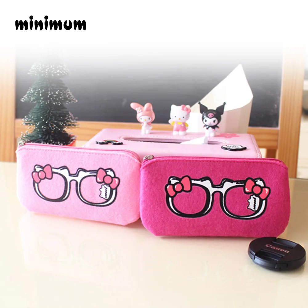 

MINIMUM Sunglasses Case Women Sunglasses Bag With Zipper Easy to Carrying Light Pink Rose Red Color Lady Sunglasses Case