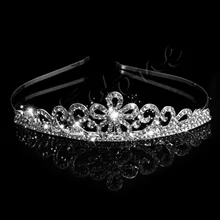 Элегантный свадебный корона горный хрусталь кристалл тиара на торжество выпускного вечера волос оголовье