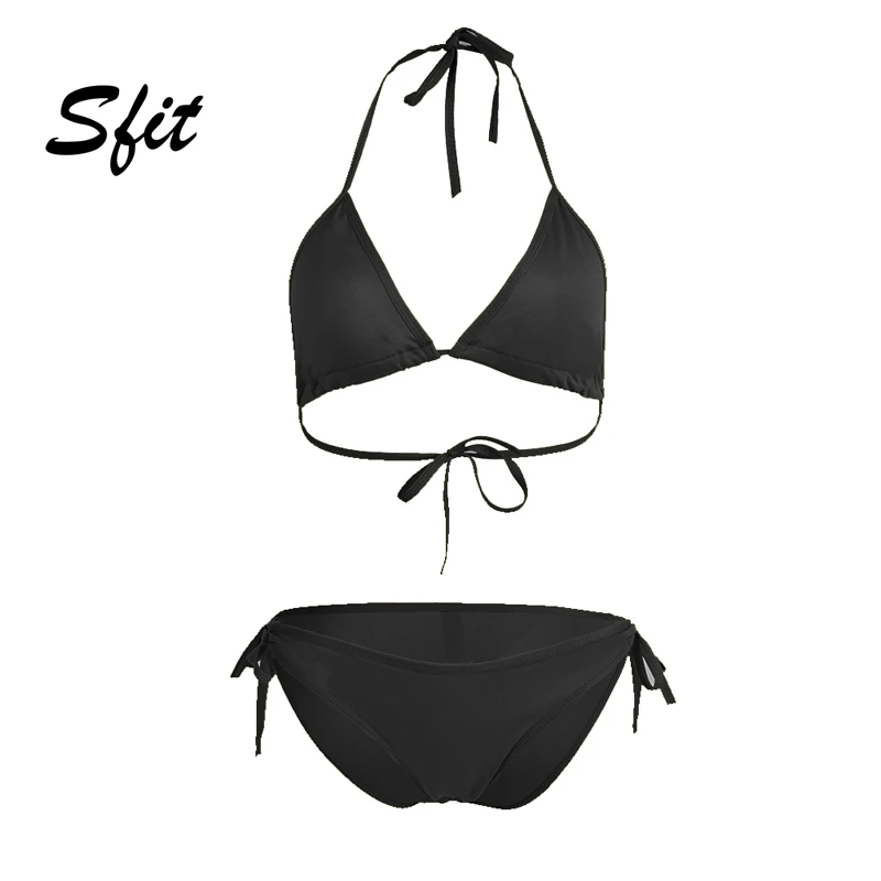 

Sfit 2019 Women Bikini Set Two Piece Suit Swimsuit Solid Bandage Padded Swimwear Plus Size Beachwear Maillot De Bain Femme Mujer