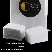 900 шт./лот, салфетки для снятия лака для ногтей, безворсовые салфетки, хлопковые салфетки для ногтей, инструмент для дизайна ногтей, удалитель замачивания