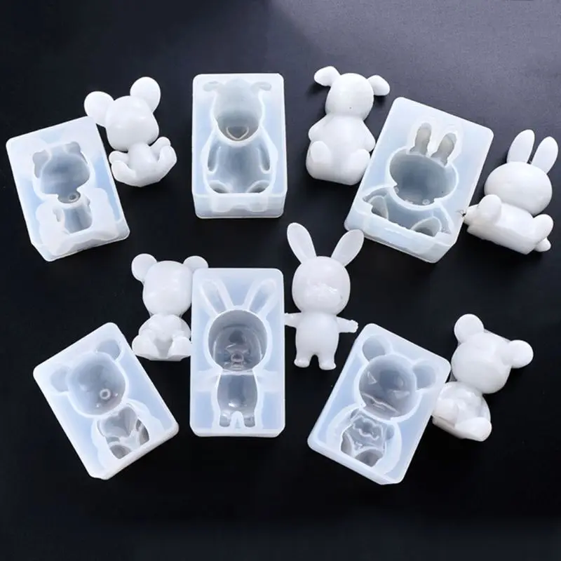 

Silicone Mold DIY Doll Jewelry Making Cake Chocolate Fondant Decoration Gifts Puppy Dog Bear Rabbit Baby Epoxy Resin Handmade