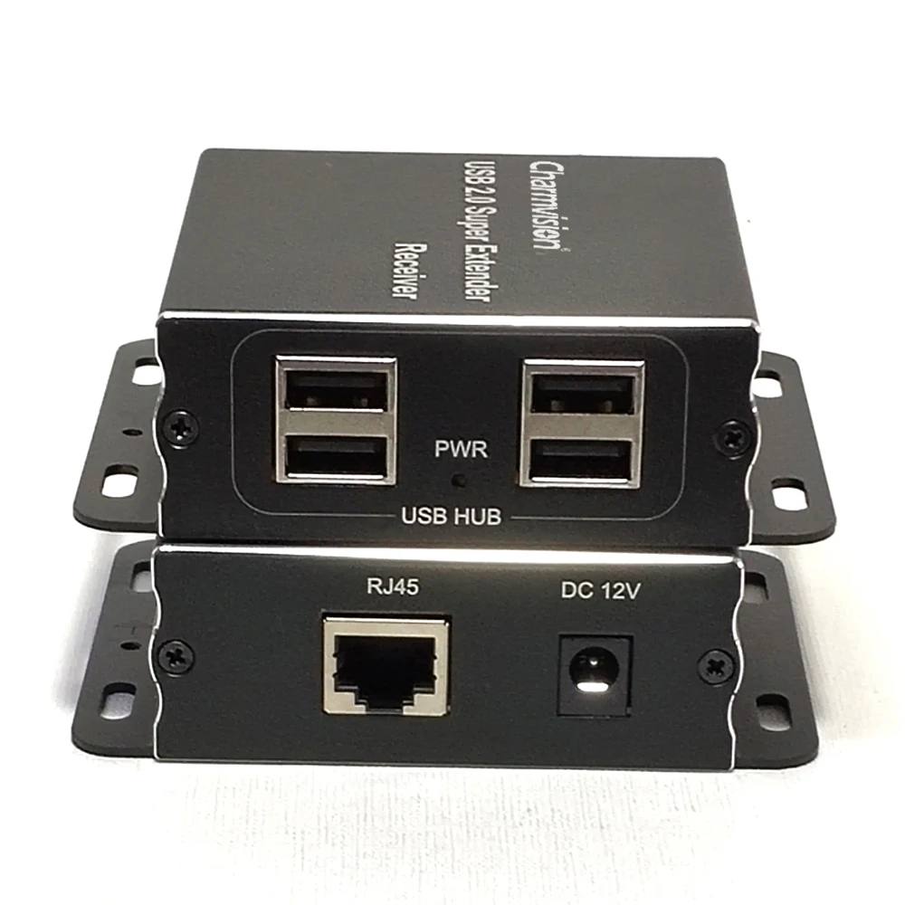 

Charmvision EU204P 100 meters USB Extender Support USB2.0 Protocol with 4 USB2.0 480Mbps output port via RJ45 UTP CAT6 cable