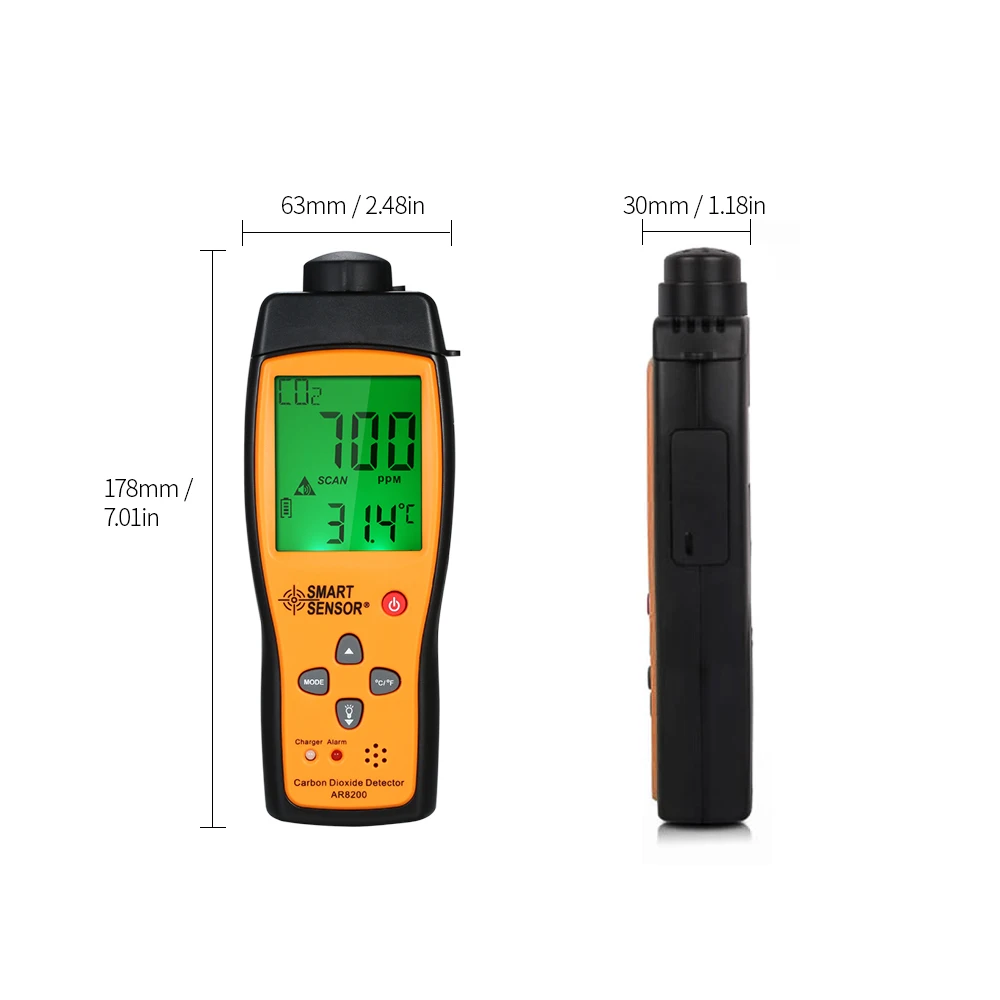 KKMOON AR8200 CO2 углекислого газа качество воздуха мониторы анализатор температура термометр тестер детектор газа метр