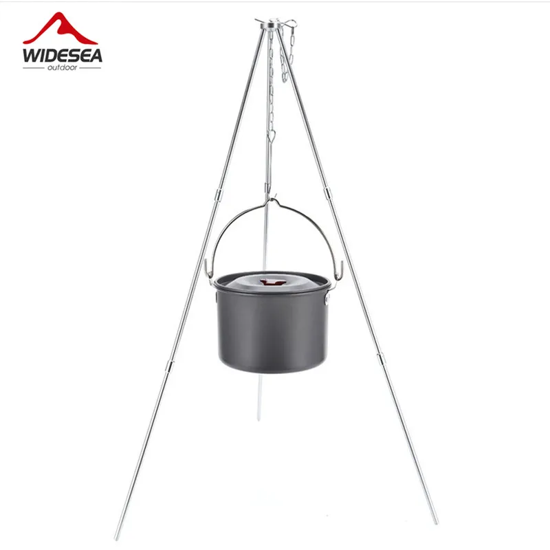 

Widesea 4L camping cookware outdoor tableware hanging pot pan 4-6 persons picnic cooking set