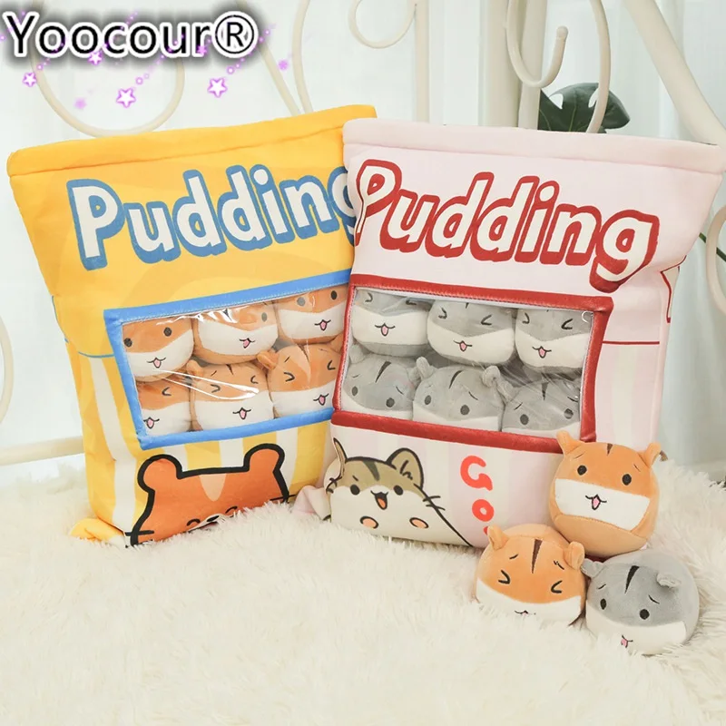 

Big Bag Kawaii Pudding Hamster Plush Balls Bag Snack Toy Soft Cartoon Animal Stuffed Doll Sofa Pillow Girlfriend Kids Gifts