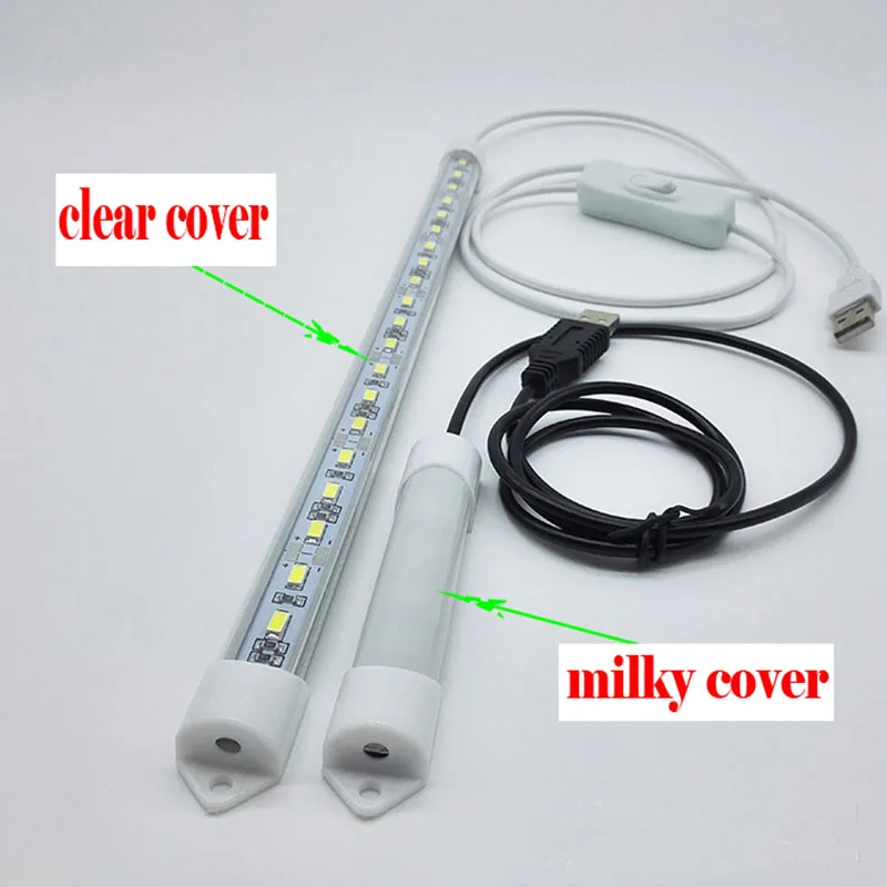 USB 5V LED Bar Light milky cover clear cover