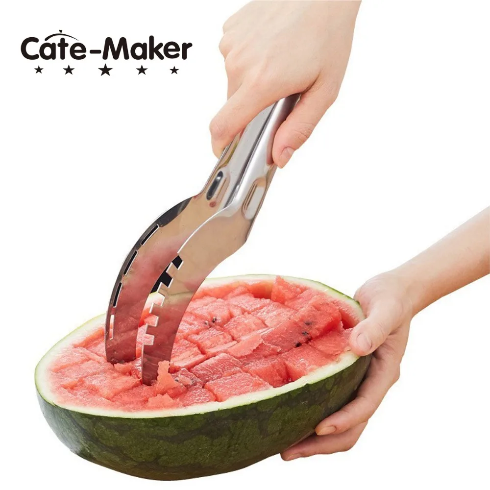

Cate Maker Stainless Steel Watermelon Slicer Fruit Cutter Knife Kitchen Gadgets