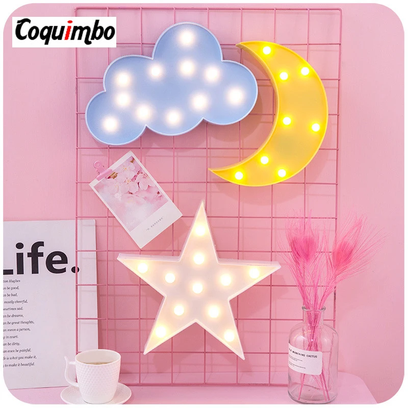 

3D LED Night Light Unicorn Lamp Marquee Star Heart Flamingo Pineapple Christmas Coconut Tree Home Party Decoration Desk Lamp