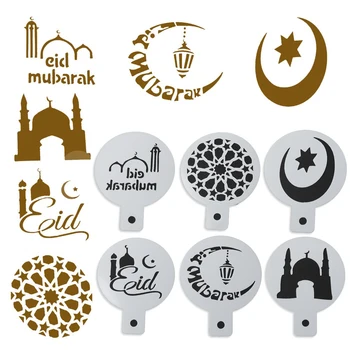 

6PCS/Set Mosque Eid Mubarak Ramadan Style Plastic Stencil Set Hollow Stamp Painting Template DIY Notebook Diary Scrapbook Craft