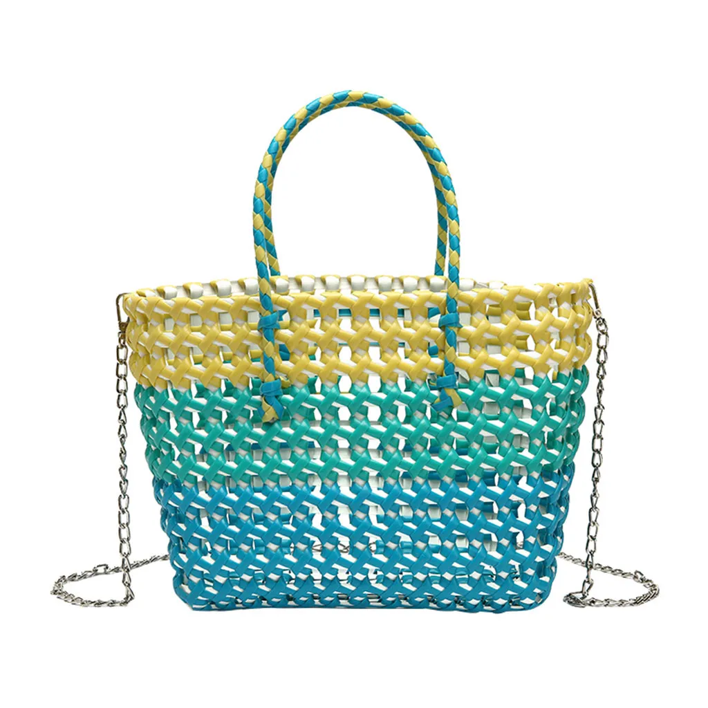 

Women's Bag 2019 Summer Holiday Basket Color Basket Bags Leisure Beach Messenger Bag Large Casual Ladies Vacation Crossbody Bags