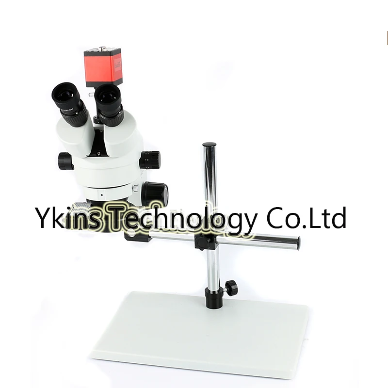 

Simul-focal trinocular stereo microscope magnification continuous zoom 7X - 45X+14MP VGA HDMI camera + rotating bracket +56LED