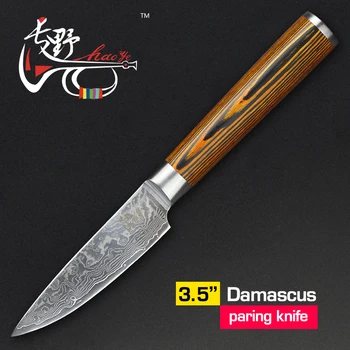 

HAOYE 3.5 inch fruit knife Damascus paring NEW kitchen knives Japanese Quality peeling knife Pakkawood handle free shipping