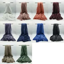 Роскошный шарф с вышивкой простой вышитый цветок шаль Цветочные винтажные шарфы шарф из хлопка и льна мусульманские хиджабы Лидер продаж