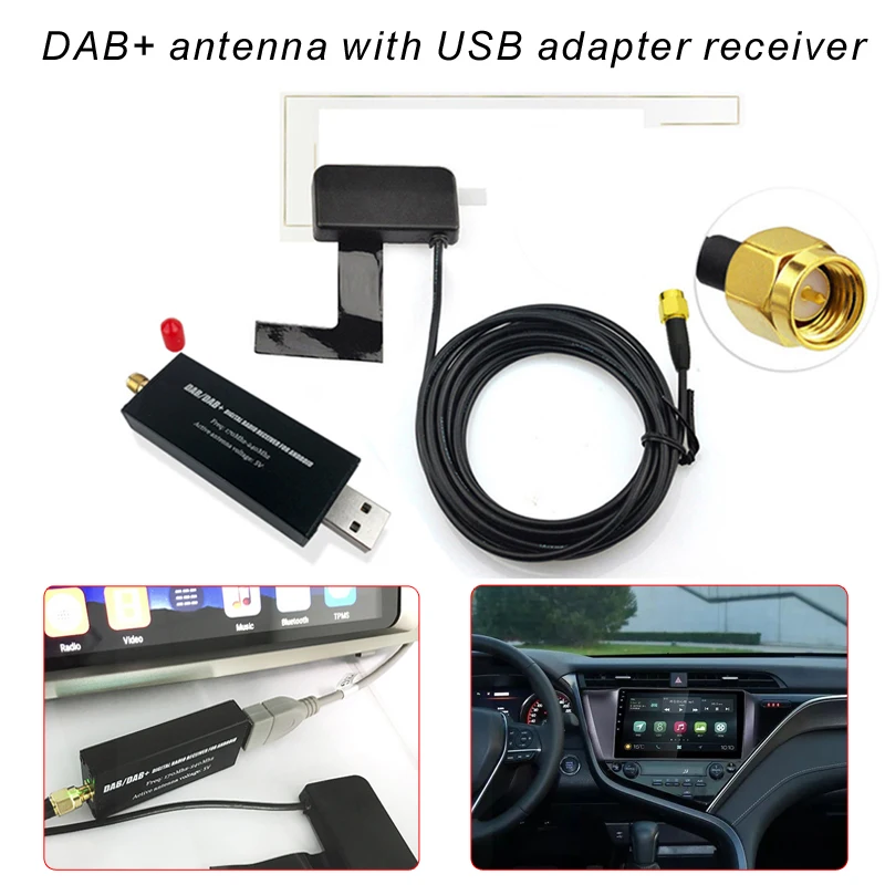 DAB антенна Voiture лучший радиоприемник DAB+ USB автомобильный адаптер для Android автомобильный аудиоплеер