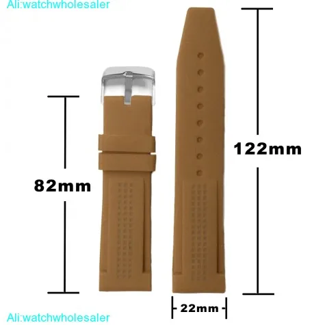 22mm Coffee Brown Silicone Jelly Rubber Ladies Men Watch Band Straps WB1075M22JB