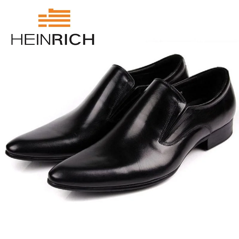 

HEINRICH New Fashion Shoes For Men Leather Comfort Shoes Men Slip-On Solid Casual Leather Dress Shoes Sapatos Masculino Social