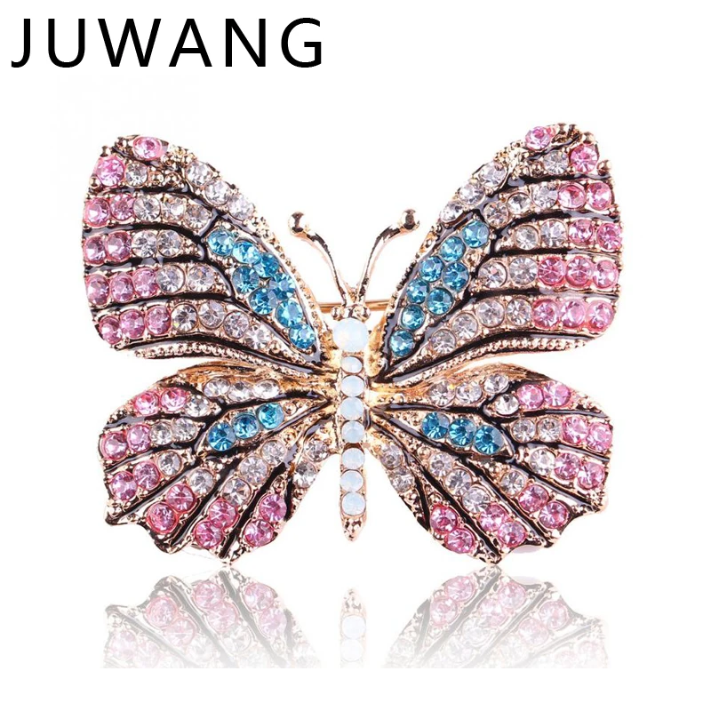 

Colorful Cute Crystal Butterfly Animal Brooches Pins For Women wedding butterfly brooch Perfect Rhinestone Hijab Pins party gift