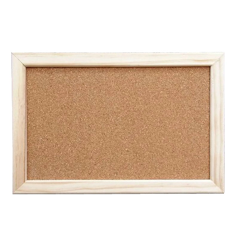 Cork Wood Message Board Phellem Cork Wooden Push Pin Hanging Board Wood Frame Single Soft Wall String