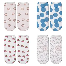 Новинка; носки с объемным принтом в виде кошачьей лапы; женские короткие носки с забавными вишнями и фруктами; милые детские носки для бассейна; Calcetines Mujer