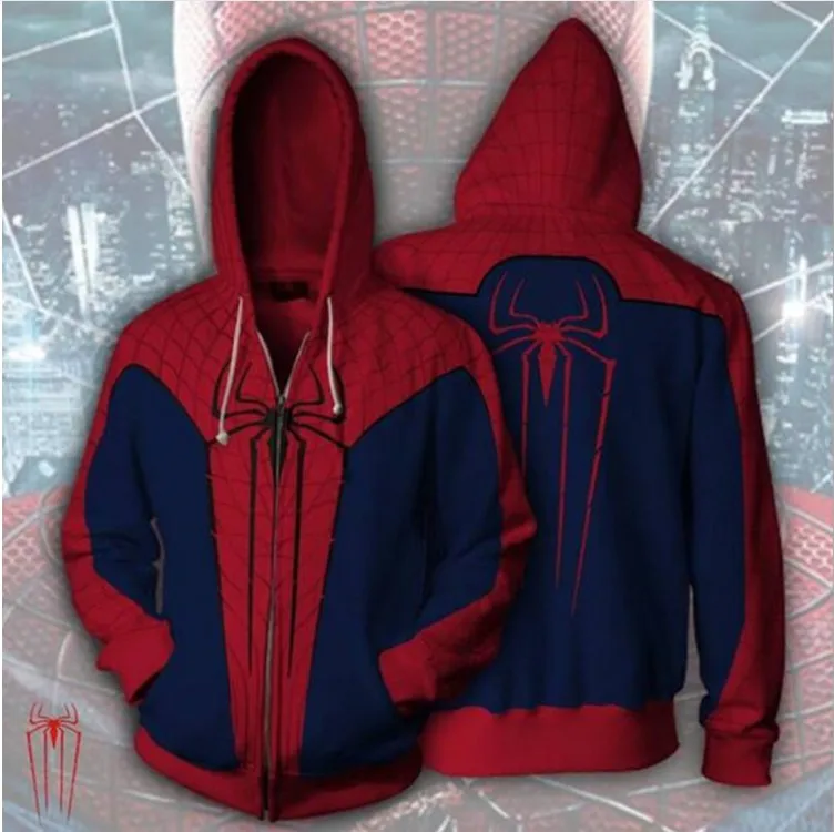 

Superhero The Amazing Spiderman Red Spider Man 3D Print Coat Jacket Hoodies Sweatshirts Cosplay Hooded Casual