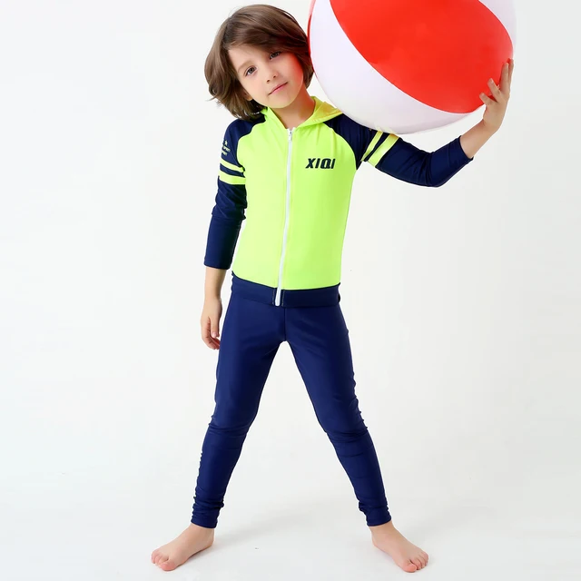 Special Offers New Arrival Children's Swimwear Long Sleeves Sports Swimsuit Surfing Suit With Cap Girl Baby Beachwear Two Pieces Bathing Suit