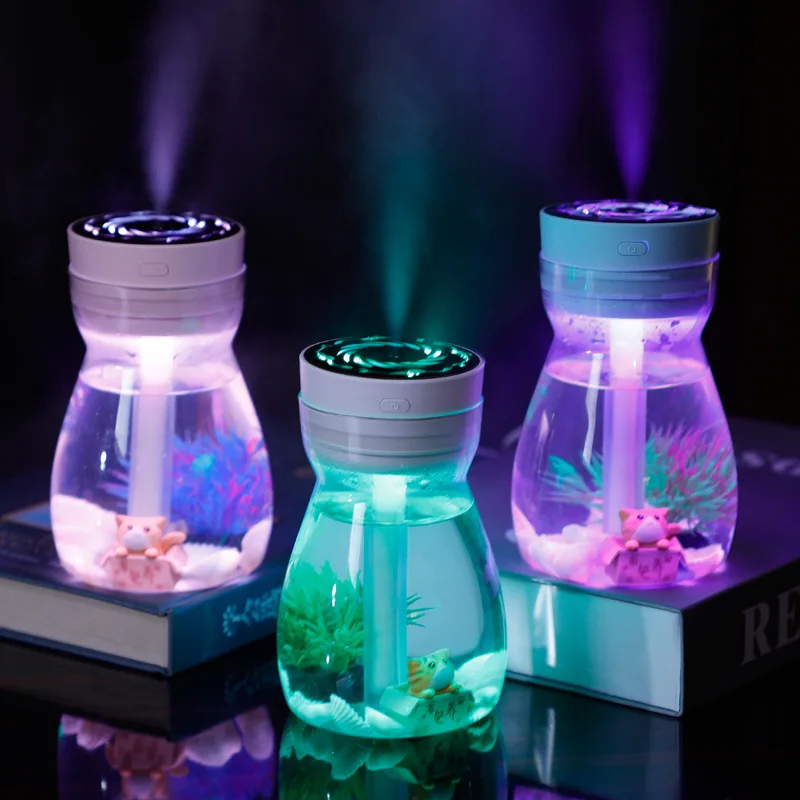

New Colorful Light Bottle Air Humidifier Mini USB Car Night Light Spray Hydrating Ultrasonic Humidifier Diffuser for Home Office