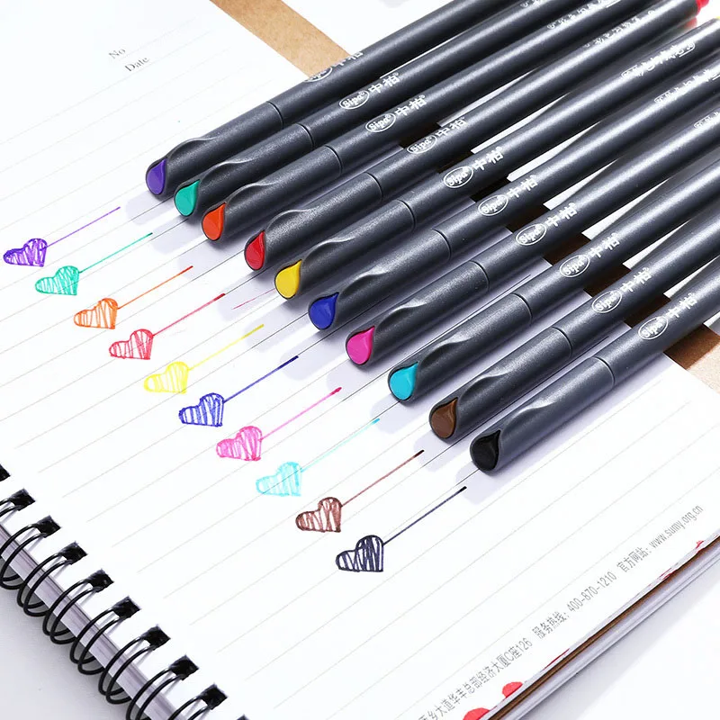 

12/24/36pcs Colorful 0.38mm Neutral Maker Pen Fineliner Pens For School Office Pen Set Kawaii Ink Pen Art Supplies