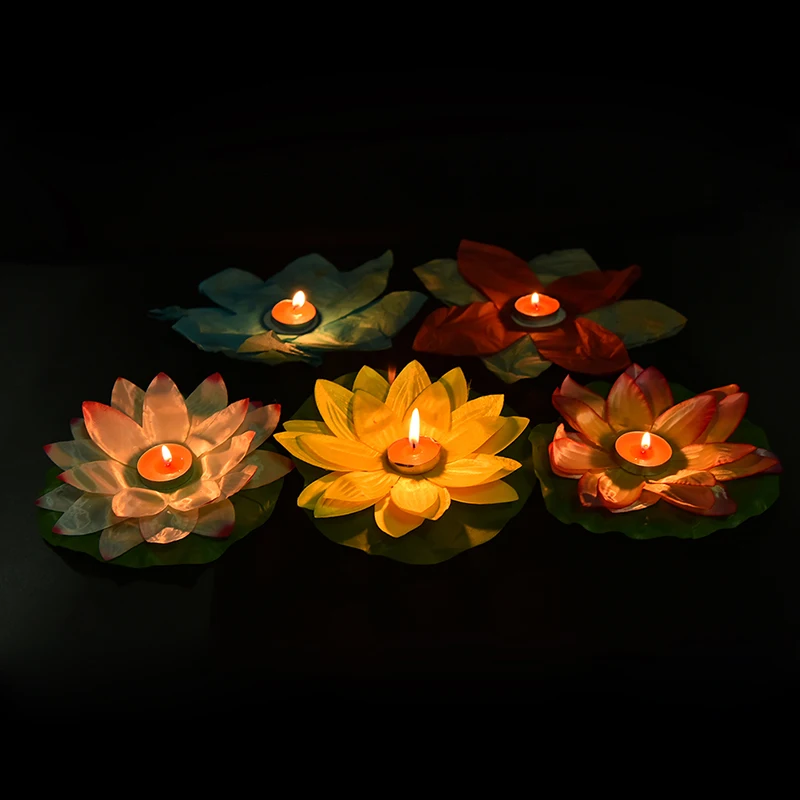 us 0 56 17 off 1pcs floating lotus lanterns lotus water lamp wedding party decorations paper flower light drifting blessing in party diy decorations paper flower lamp