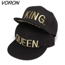 VORON KING QUEEN с вышитыми золотыми буквами, бейсболки, плоские шляпы Билла, водителя грузовика, Акриловые шляпы для мужчин и женщин, Подарки для него, для нее