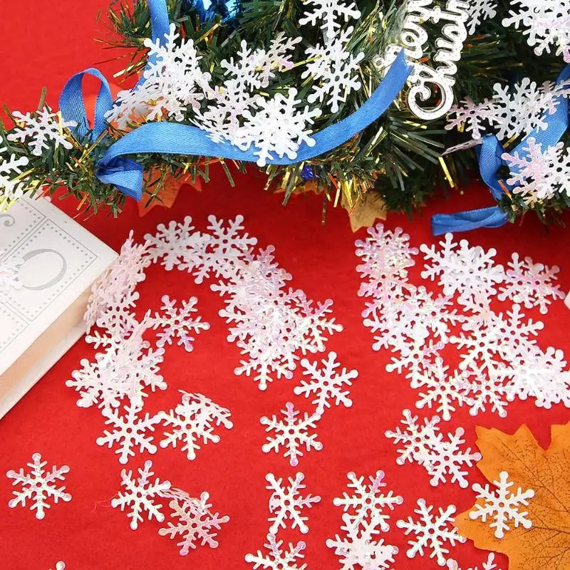 200 шт снежинки, искусственный снег, пластик, 3 см, Рождество, для украшения дома, рождественская елка, украшения для праздника, Navidad, домашний декор