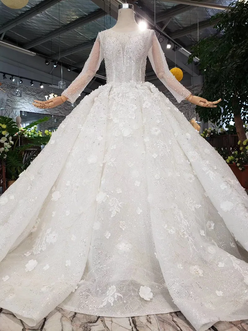 Robe de mariée роскошные сверкающие бусины бальное платье свадебное белое одежда с