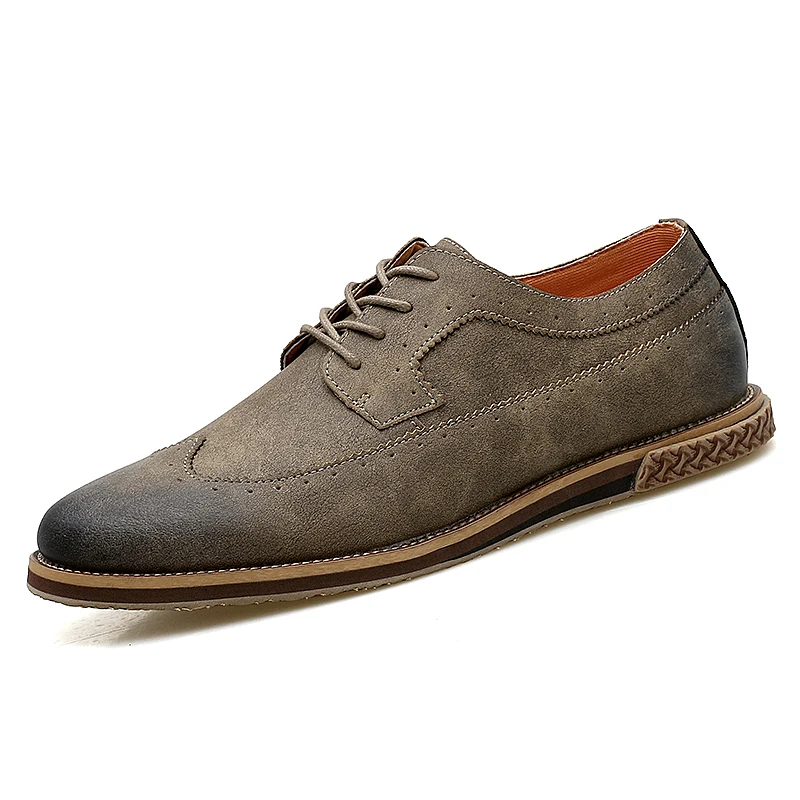 fashion suede leather men shoes elegant male footwear italian office leisure moccasins dress classic brogue oxford shoes for men (1)