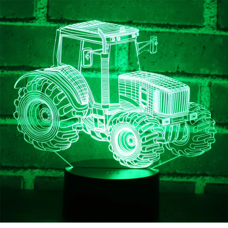  3D LED Night Light Dynamic Tractor Car with 7 Colors Light for Home Decoration Lamp Amazing Visuali - 32845430411