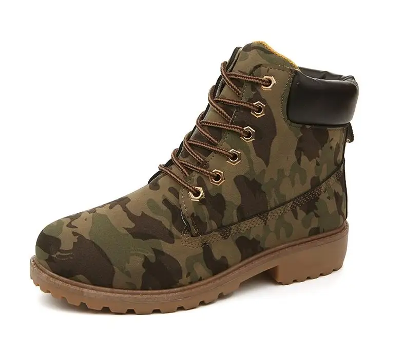 Новые зимние ботинки модные ботильоны для пар и женщин Универсальные ботинки Марти из искусственной кожи теплая обувь из нубука с меховой стелькой армейский зеленый цвет - Цвет: ArmyGreen plus fur