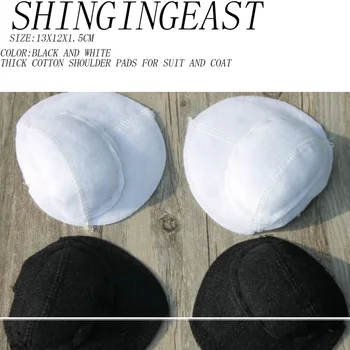 

5pairs/lot 13X12X1.5cm black white cotton women thick shoulder pads slid wadding pads for coat suit craft diy accessories1813