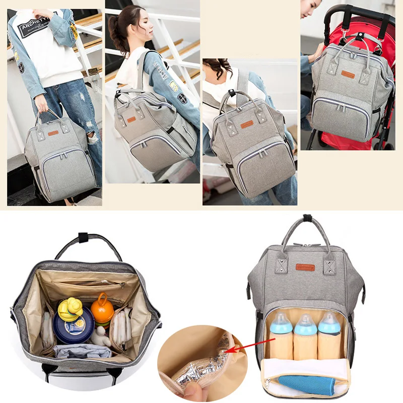 LEcylankEr Mochila Bebe Pañales con Cuna, Bolso Carro Bebe Multifuncional e  Impermeable, Mochila Carro Bebe de Viaje para Mamá y Papá