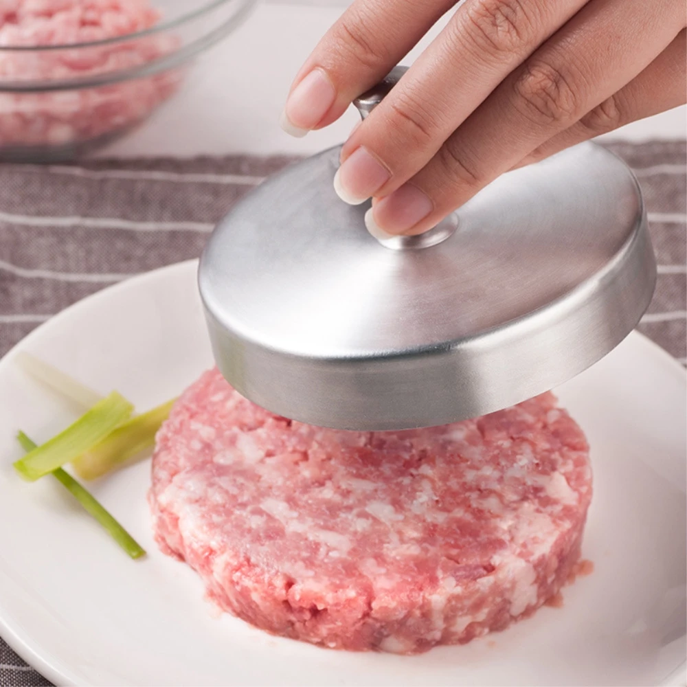 Stainless Steel Hamburger Patties Mold Maker Hand Operated Burger Press Kitchen Accessories Cooking Tools