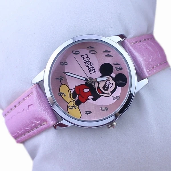 New cartoon Mickey male and female children belt quartz watch student Watch 2018 2