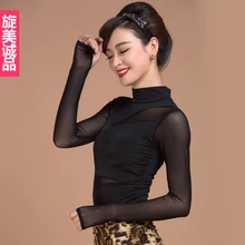 Современный сексуальный топ с длинным рукавом для латинских танцев для женщин/девушек/леди, модный костюм, одежда для выступлений