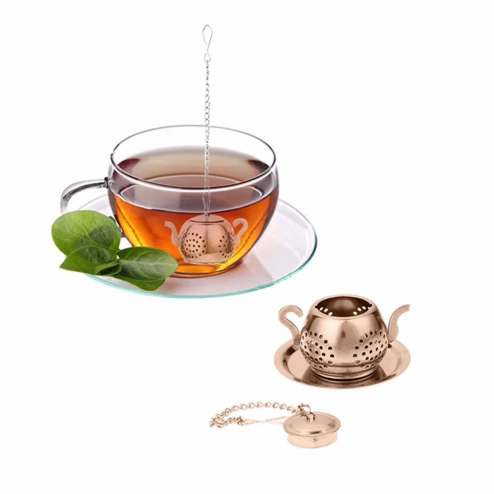 

New Stainless Steel Ball Tea Infuser Mesh Filter Strainer hook Loose Tea Leaf Spice Ball with Rope chain Home Kitchen Tools#007
