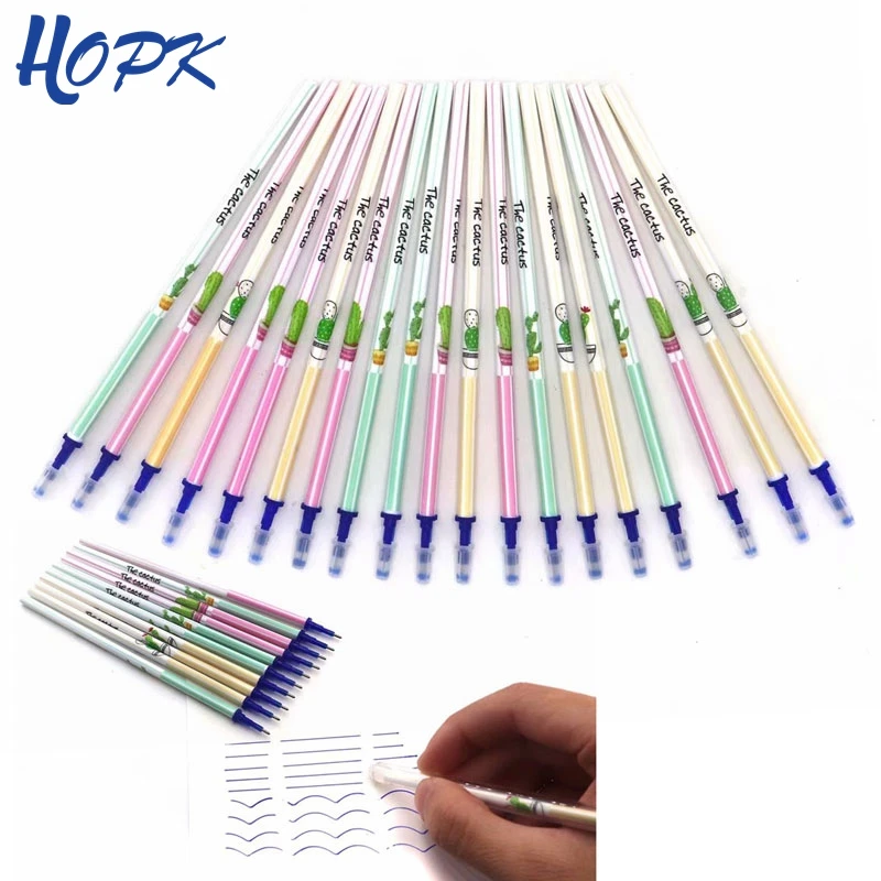 

20pcs/set Cactus Erasable Pen Refill Office Rod for Handles 0.5mm Blue/Black Ink Magic Erasable Pen School Supplies Tool