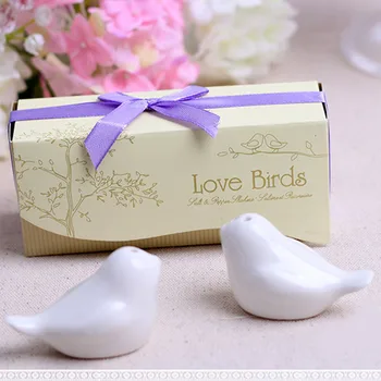 

2Pcs love Birds Ceramic Shaker Spice Jar pepper shakers Kitchen Tools white