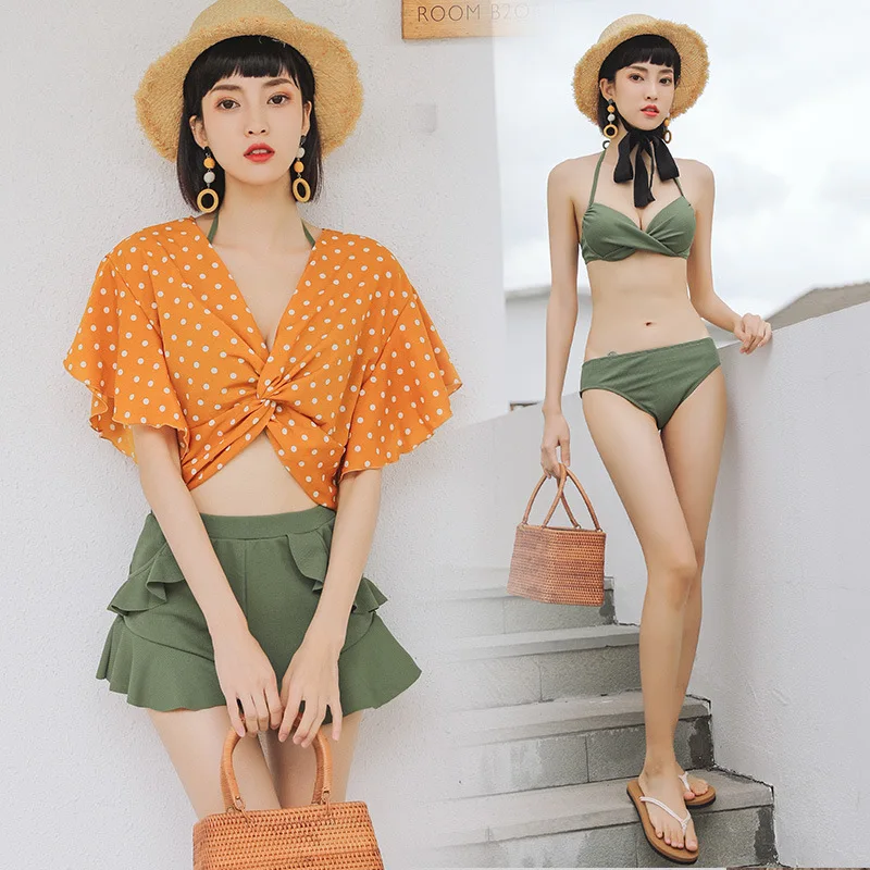 

2019 New Women Four Pieces Bikinis Sets Swimwear Bathing Suit Swimming Beachwear Summer Sexy Swimsuit Sports Push Up Swim Suits