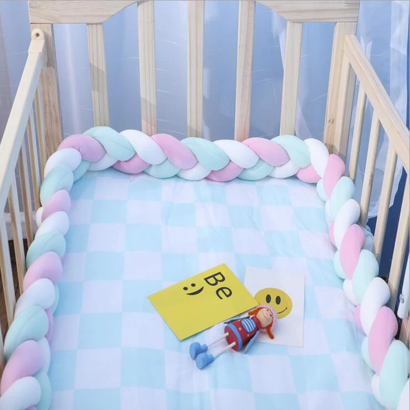 Детский манеж Подушка забор новорожденная кроватка бампер скандинавский 3 оплетка полоса переплетение узлом ограждение для кровати украшение комнаты игрушка 1 м 2 м