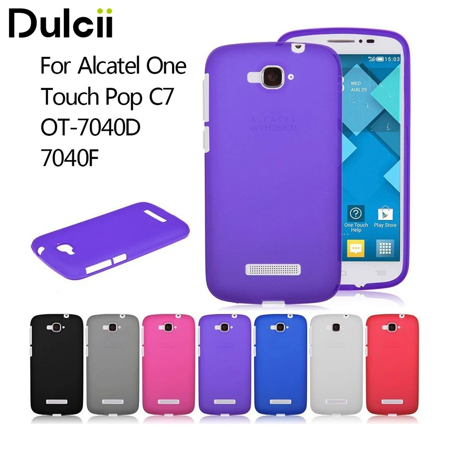Dulcii для Alcatel One Touch Pop C7 матовый мягкий из ТПУ тонкий гель чехол сумка ot-7040e 7040A |