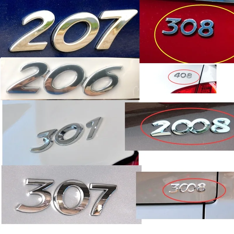 HARBLL Car Sticker 3D Silver Rear Trunk Emblem Badge Decal For Peugeot 206 207 307 308 301 2008 3008 408 508 Car Styling HARBLL Car Sticker 3D Silver Rear Trunk Emblem Badge Decal For Peugeot 206 207 307 308 301 2008 3008 408 508 Car Styling