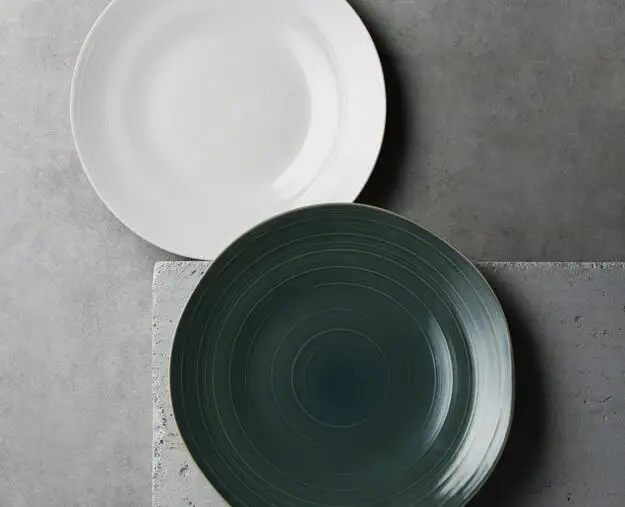 Твердые белые/зеленые тарелки для продуктов посуда обеденные тарелки для кухни Свадебный декор с винтовыми зернами неправильные круглые тарелки