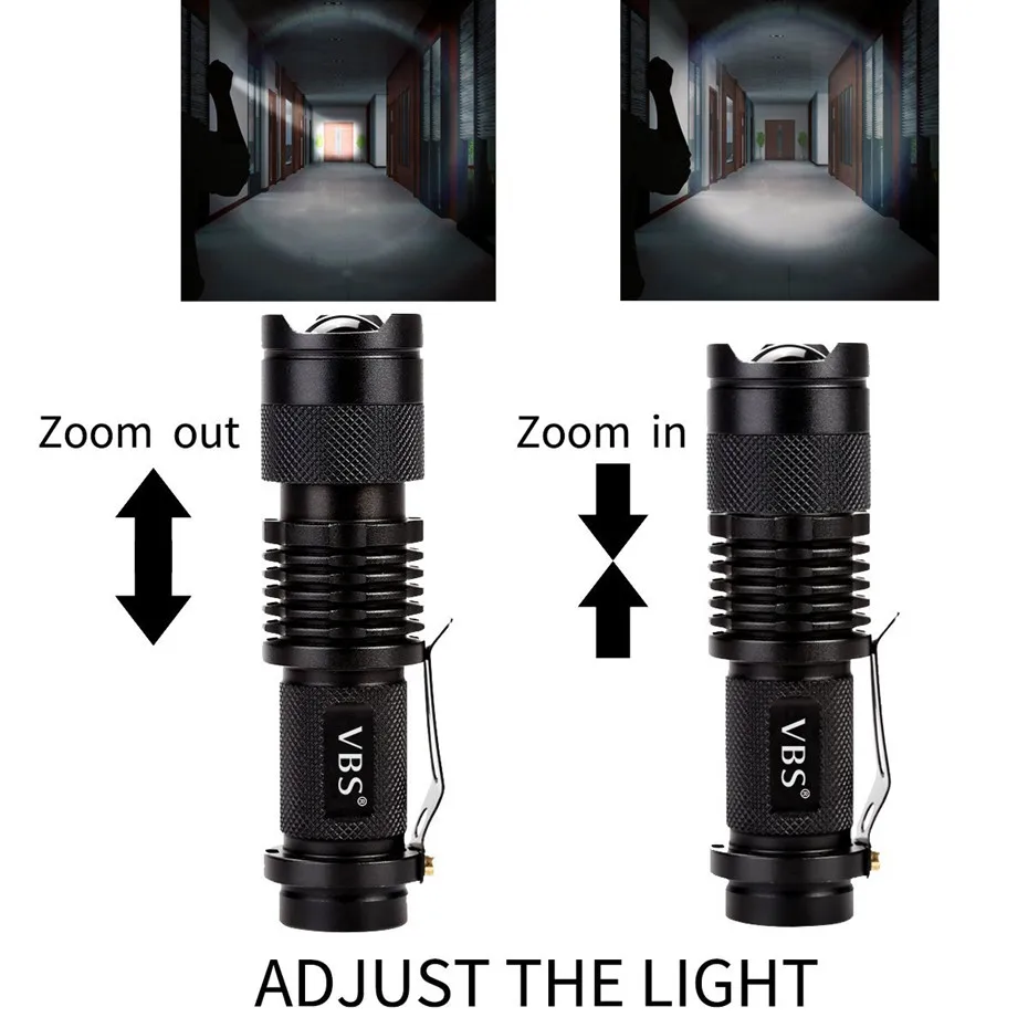 

VBS Q5 Mini Torch Flashlight 5w Tactical LED Flash Light 2000lm Waterproof LED Work Light for /Camping/Hunting/Biking/Fishing