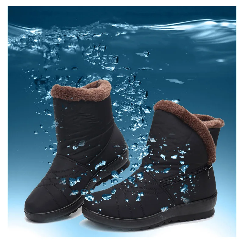 Bota feminina/2019 водонепроницаемые ботинки женские зимние на молнии и платформе